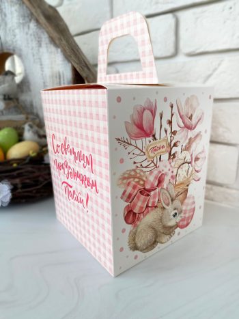 Коробка под кулич с окном "Пасхальный букет" — изображение 4